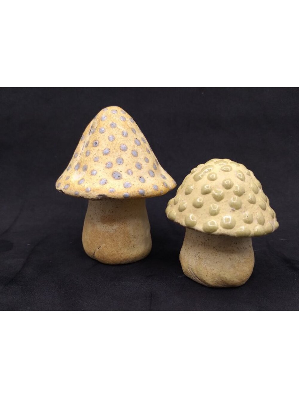 Mushrooms Miniature set  polka dot Figurines Fairycore Toadstool Signed unique